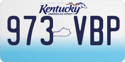 KY license plate 973VBP