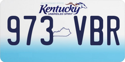 KY license plate 973VBR