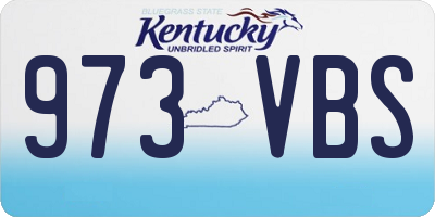 KY license plate 973VBS