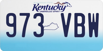 KY license plate 973VBW