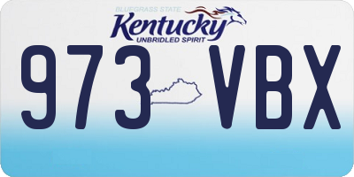 KY license plate 973VBX