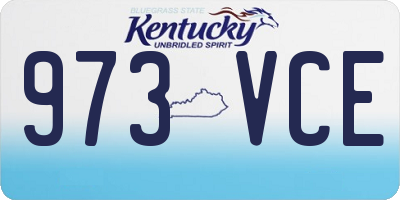 KY license plate 973VCE