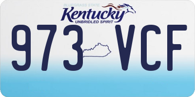 KY license plate 973VCF
