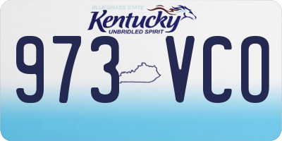 KY license plate 973VCO