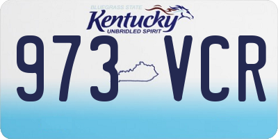 KY license plate 973VCR