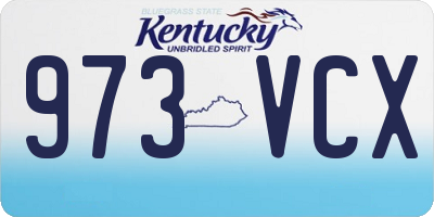 KY license plate 973VCX