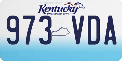 KY license plate 973VDA