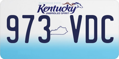 KY license plate 973VDC