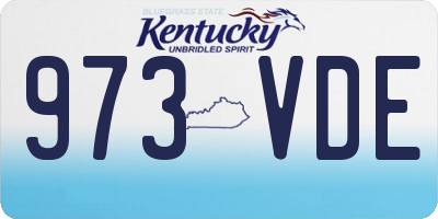KY license plate 973VDE