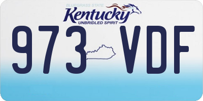 KY license plate 973VDF