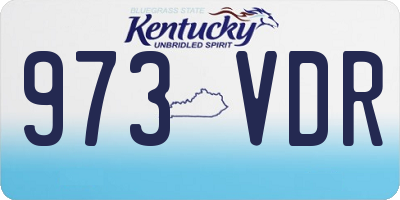 KY license plate 973VDR