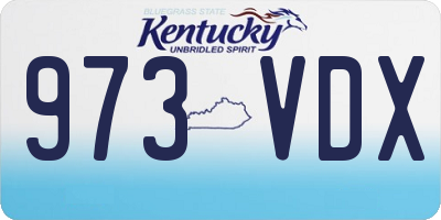KY license plate 973VDX