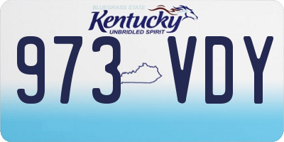 KY license plate 973VDY