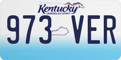 KY license plate 973VER