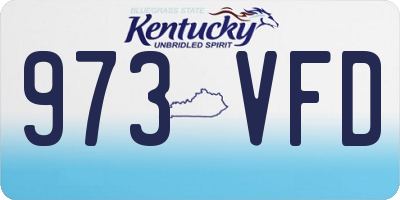 KY license plate 973VFD