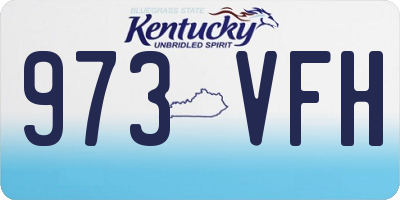 KY license plate 973VFH
