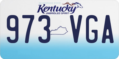 KY license plate 973VGA