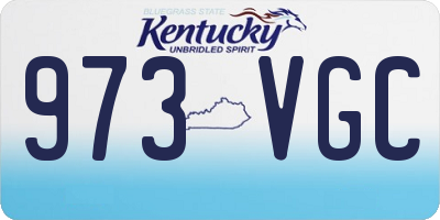 KY license plate 973VGC