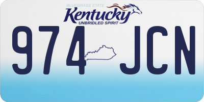 KY license plate 974JCN