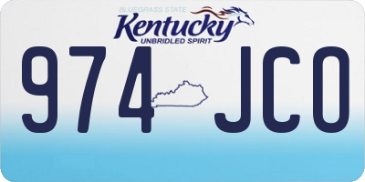 KY license plate 974JCO