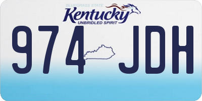 KY license plate 974JDH