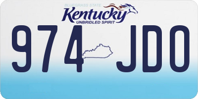 KY license plate 974JDO