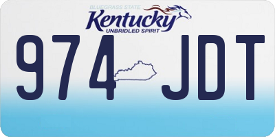 KY license plate 974JDT