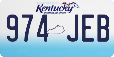 KY license plate 974JEB