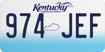 KY license plate 974JEF