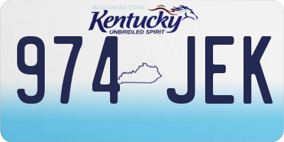 KY license plate 974JEK