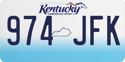 KY license plate 974JFK