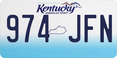 KY license plate 974JFN