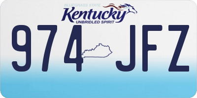 KY license plate 974JFZ