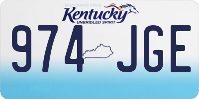 KY license plate 974JGE