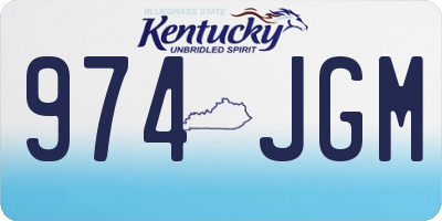 KY license plate 974JGM