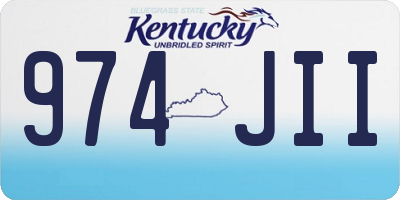 KY license plate 974JII