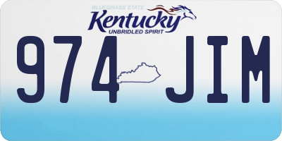KY license plate 974JIM