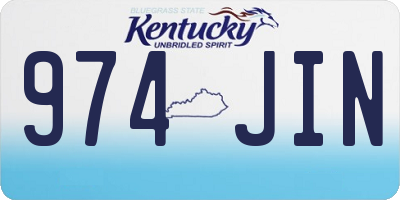 KY license plate 974JIN