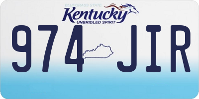 KY license plate 974JIR