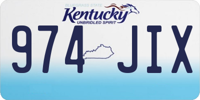 KY license plate 974JIX