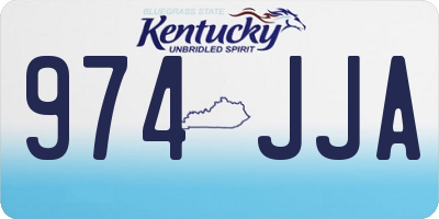 KY license plate 974JJA