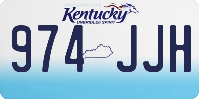 KY license plate 974JJH
