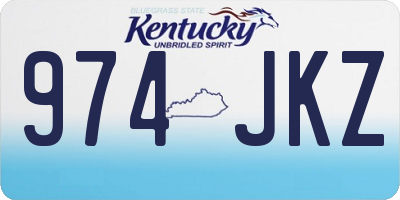 KY license plate 974JKZ