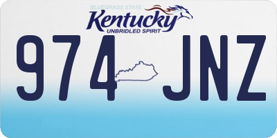 KY license plate 974JNZ