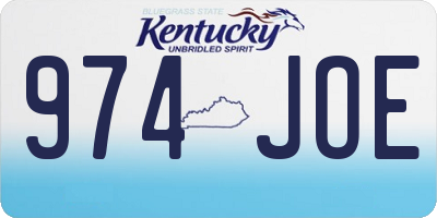 KY license plate 974JOE