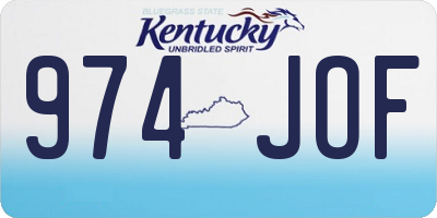 KY license plate 974JOF