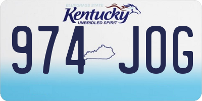 KY license plate 974JOG