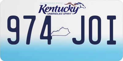 KY license plate 974JOI