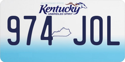 KY license plate 974JOL