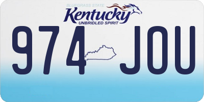 KY license plate 974JOU